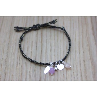 bracelet friendship noir et perles argent by EmmaFashionStyle