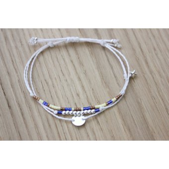 bracelet 3 rangs pperles argent et perles miyuki