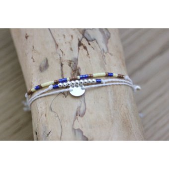 Bracelet ~ SANDY ~ 3en1 perles argent et miyuki 