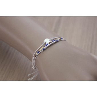 Bracelet ~ SANDY ~ 3en1 perles argent et miyuki 