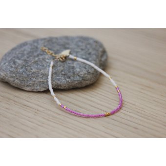 Bracelet Gold FIlled et miyuki rose et blanc