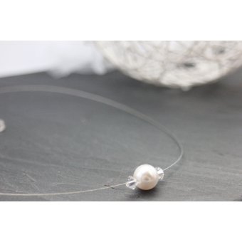 collier de mariée perles nacrées
