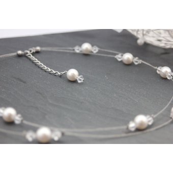 collier 2 rangs en perles swarovski pour mariée