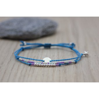 bracelet fin en argent et miyuki