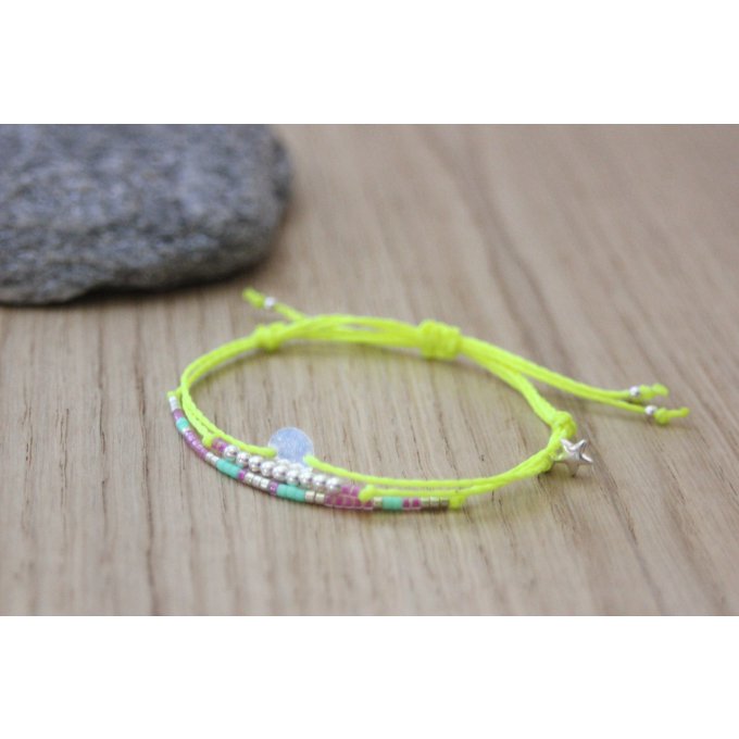 bracelet cordon fluo et miyuki