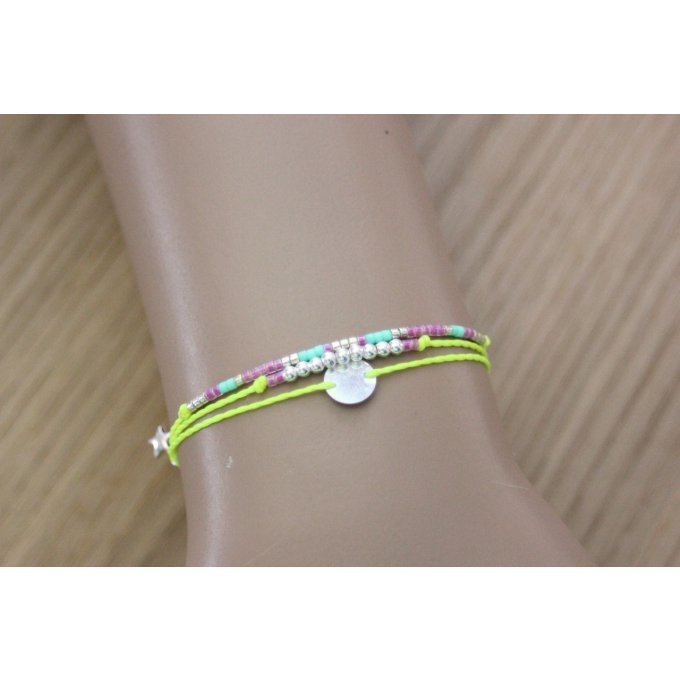 bracelet multi-rangs argent et miyuki