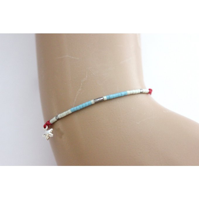 bracelet cordon perles miyuki et argent massif