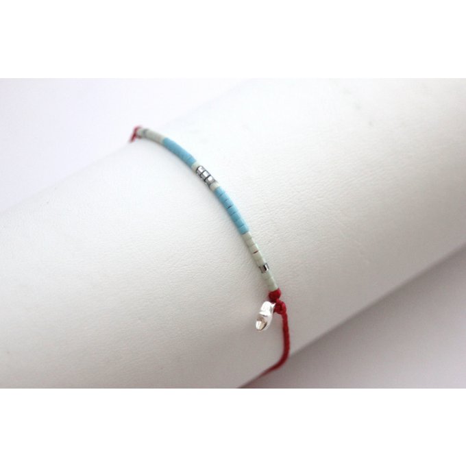 bracelet macramé perles argent by EmaFashionStyle