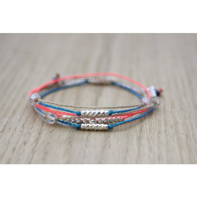 bracelet cordon et perles argent by EmmaFashionStyle