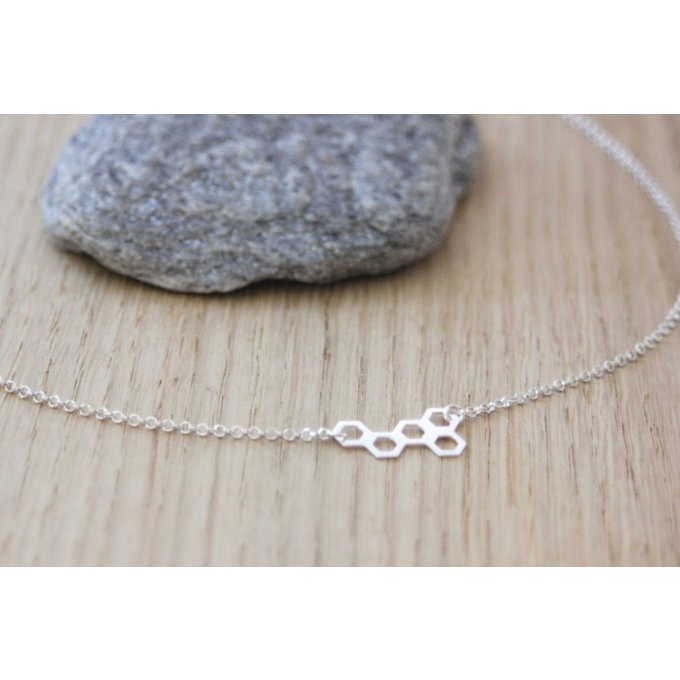 collier nid d'abeille en argent