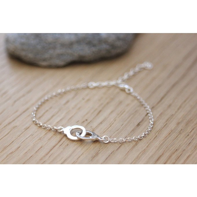 Bracelet menottes en argent massif