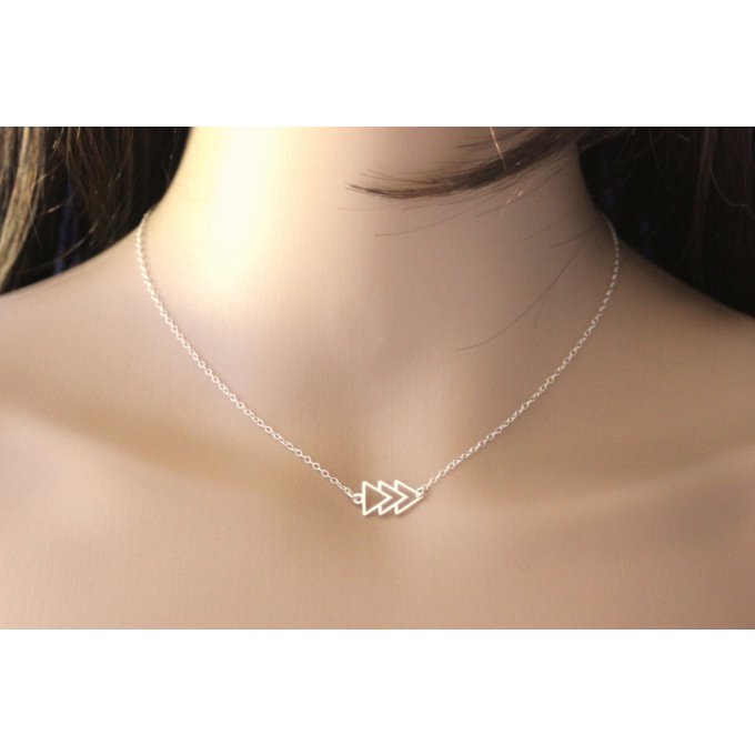 collier minimaliste 3 triangles argent