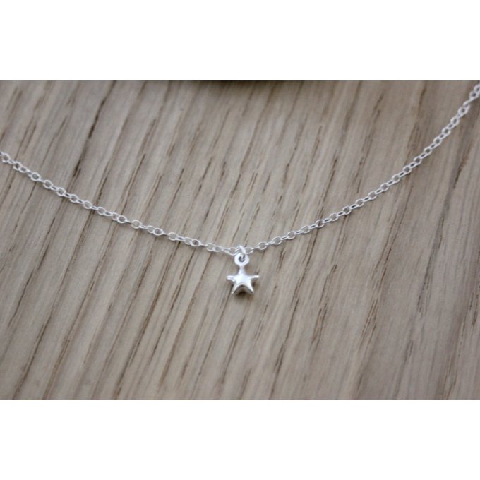 collier pendentif étoile en argent massif