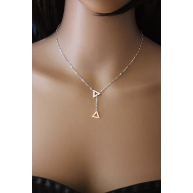 collier argent pendentif triangle