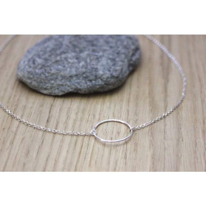 collier anneau en argent massif