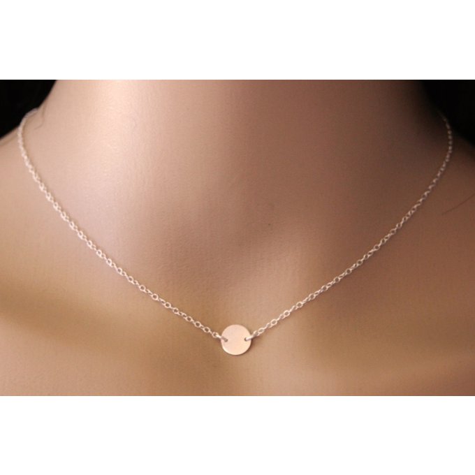 Collier minimaliste argent médaille ronde