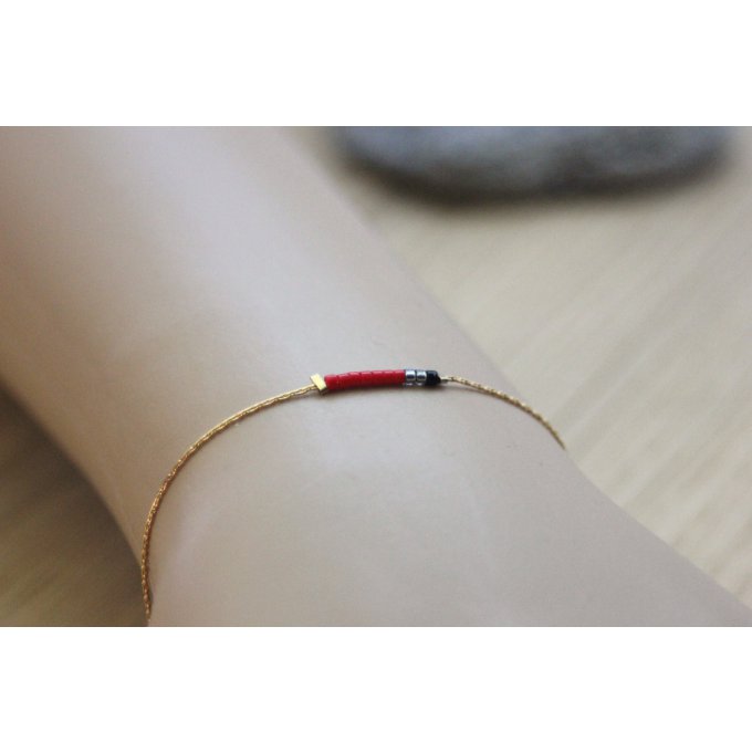 bracelet rouge et or