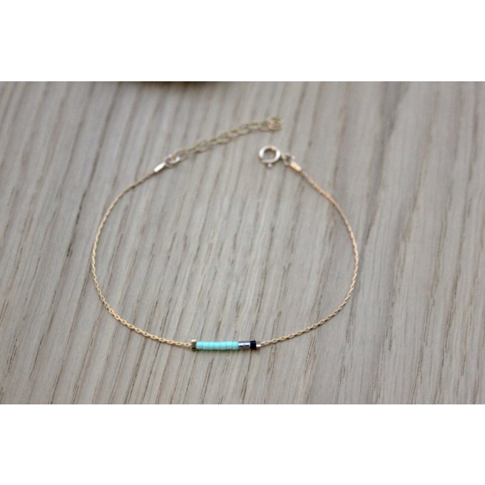 bracelet aqua et or