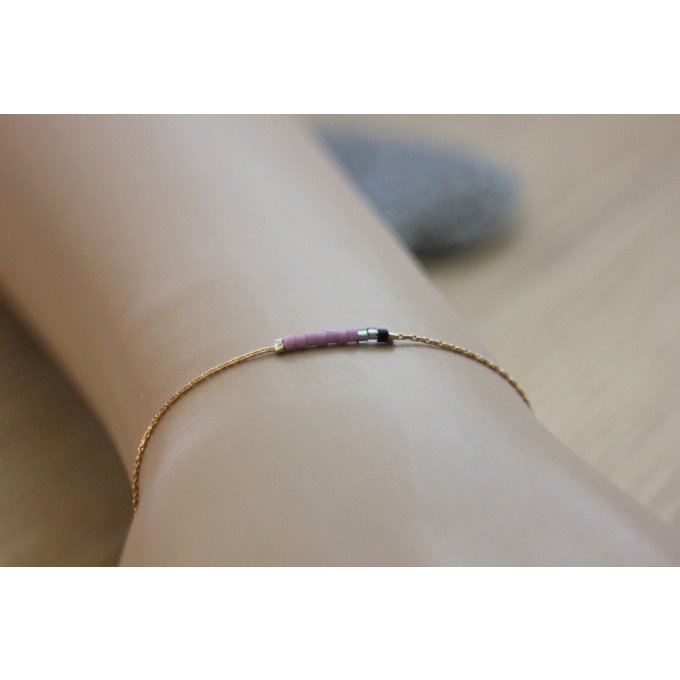 bracelet mauve et or