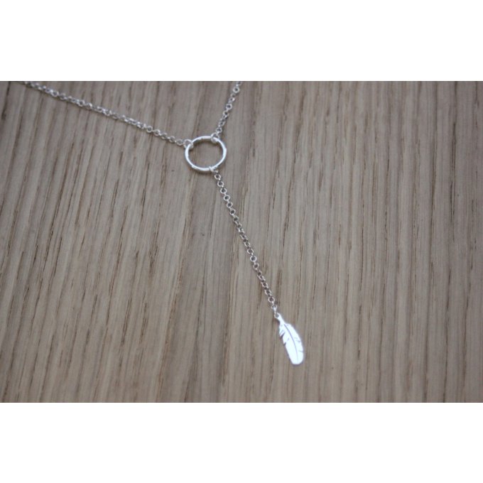 collier plume en argent