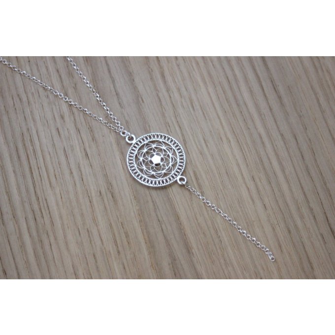 collier mandala en argent