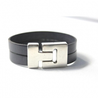 Bracelet homme en cuir gris by EmmaFashionStyle