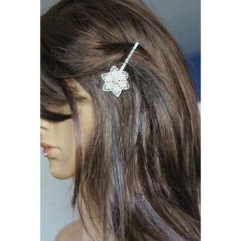 Barrette fleur filigrane étoile et swarovski black