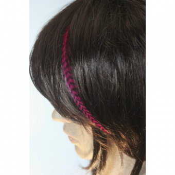 Plume de cheveux rose fushia grizzly 13 à16 cm