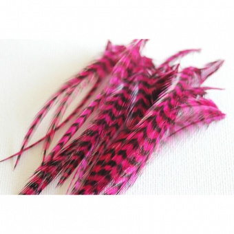 Plume de cheveux rose fushia grizzly 7 à 9 cm