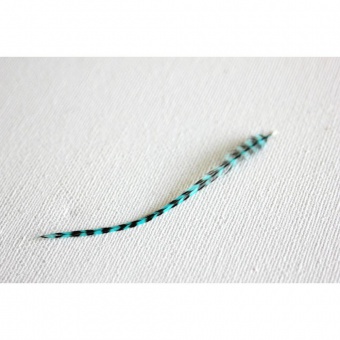 Plume de cheveux bleu turquoise grizzly 7 à 9 cm