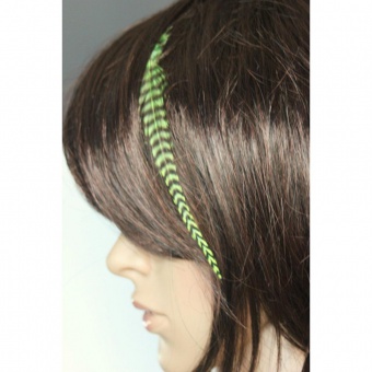 Plume de cheveux vert anis grizzly 13 à 16 cm