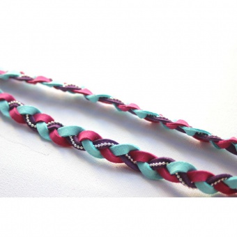 Headband tressé en suédine fushia violet turquoise