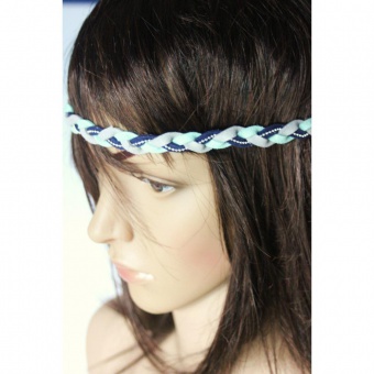 Headband tressé en suédine gris, vert, bleu marine