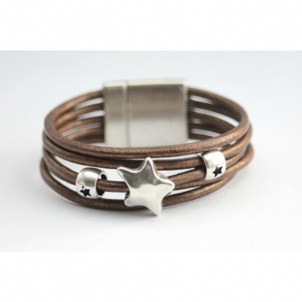 bracelet cuir marron dorÃ© by EmmaFashionStyle