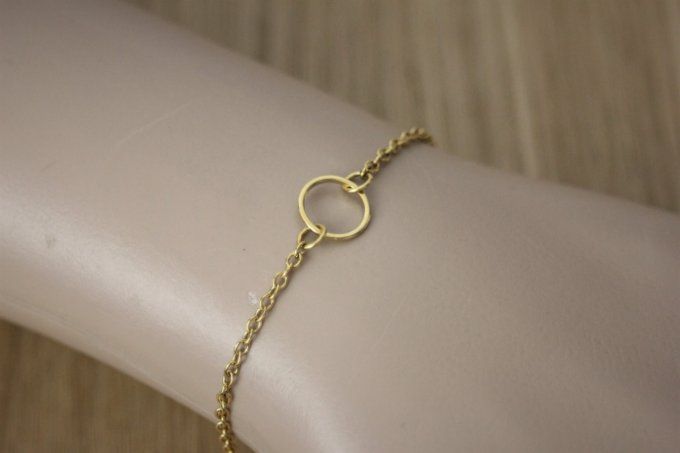 Bracelet anneau en  acier doré