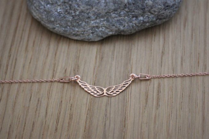 Bracelet or rose ailes d'ange