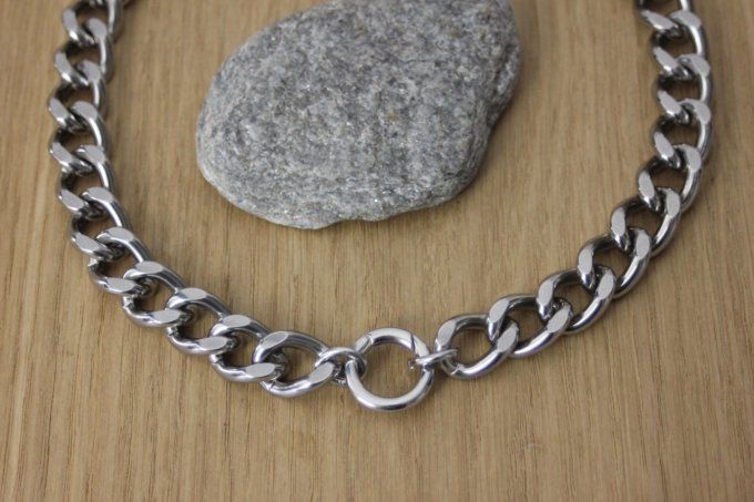 collier grosses mailles argent