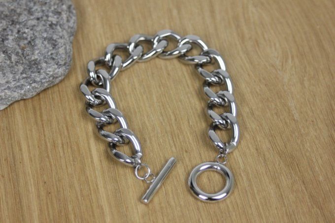bracelet argent mailles XL