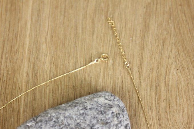 Collier or gold filled 3 perles en cristal swarovski