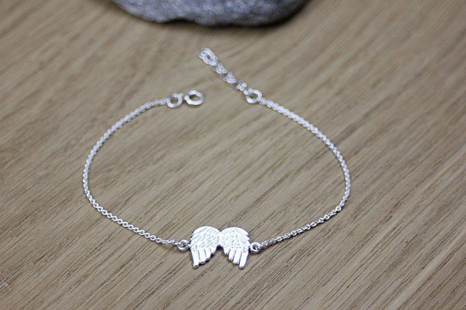 Bracelet argent ailes d'ange
