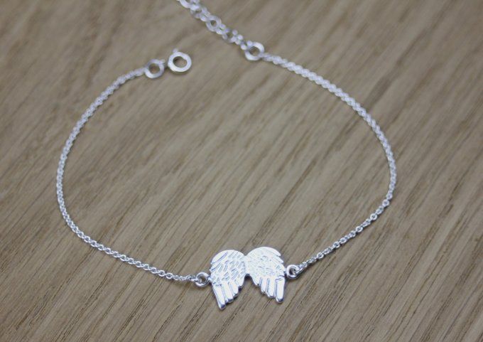 Bracelet argent ailes d'ange