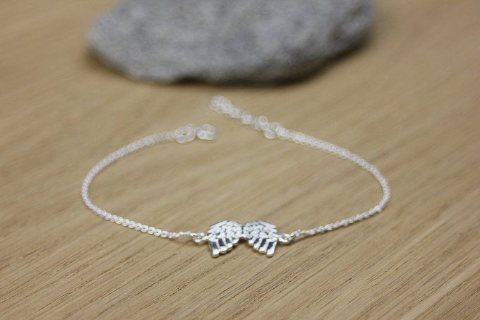 Bracelet argent ailes d'ange