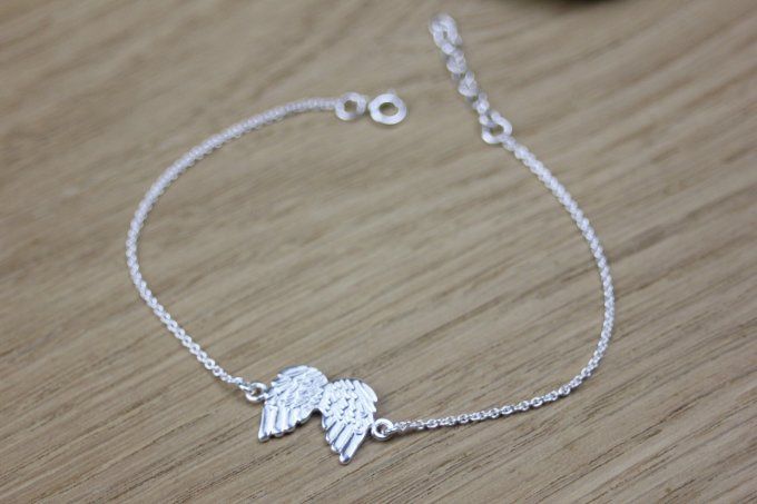 Bracelet argent ailes d'ange