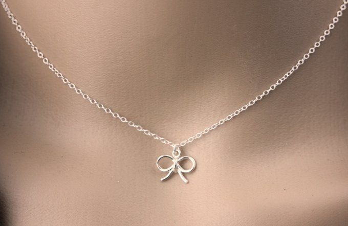 Collier argent massif pendentif noeud