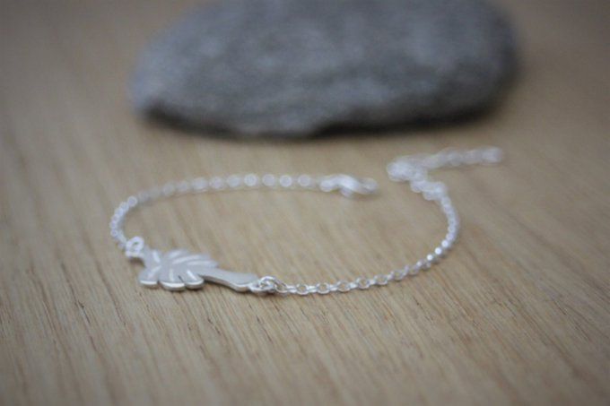 Bracelet palmier en argent massif - bracelet cocotier