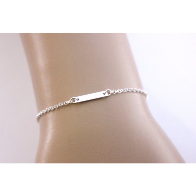 bracelet argent massif avec médaille