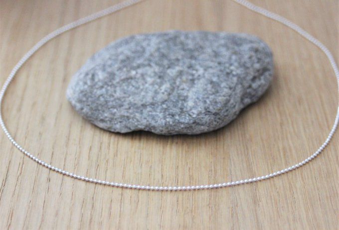 Collier chaine boules en argent massif