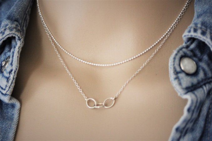 Collier chaine boules en argent massif