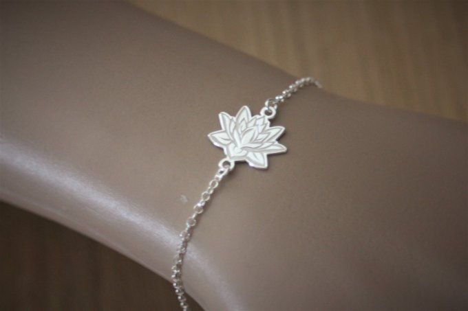 Ensemble de 3 bracelets en argent massif fleur de lotus mandala, quartz rose 