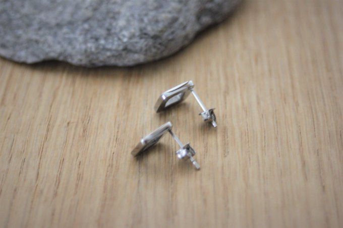 Boucles d'oreilles losanges en acier inoxydable